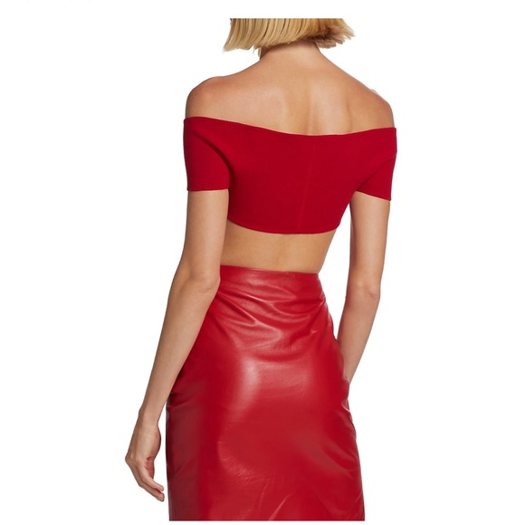 Zeynep Arcay red knit cropped top NWT Sz US4 - Picture 5 of 12